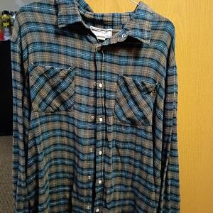 Haband Casual Plaid Shirt in Blue and Brown